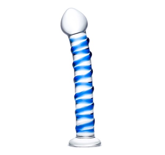 Szklane dildo - Glas Blue Spiral